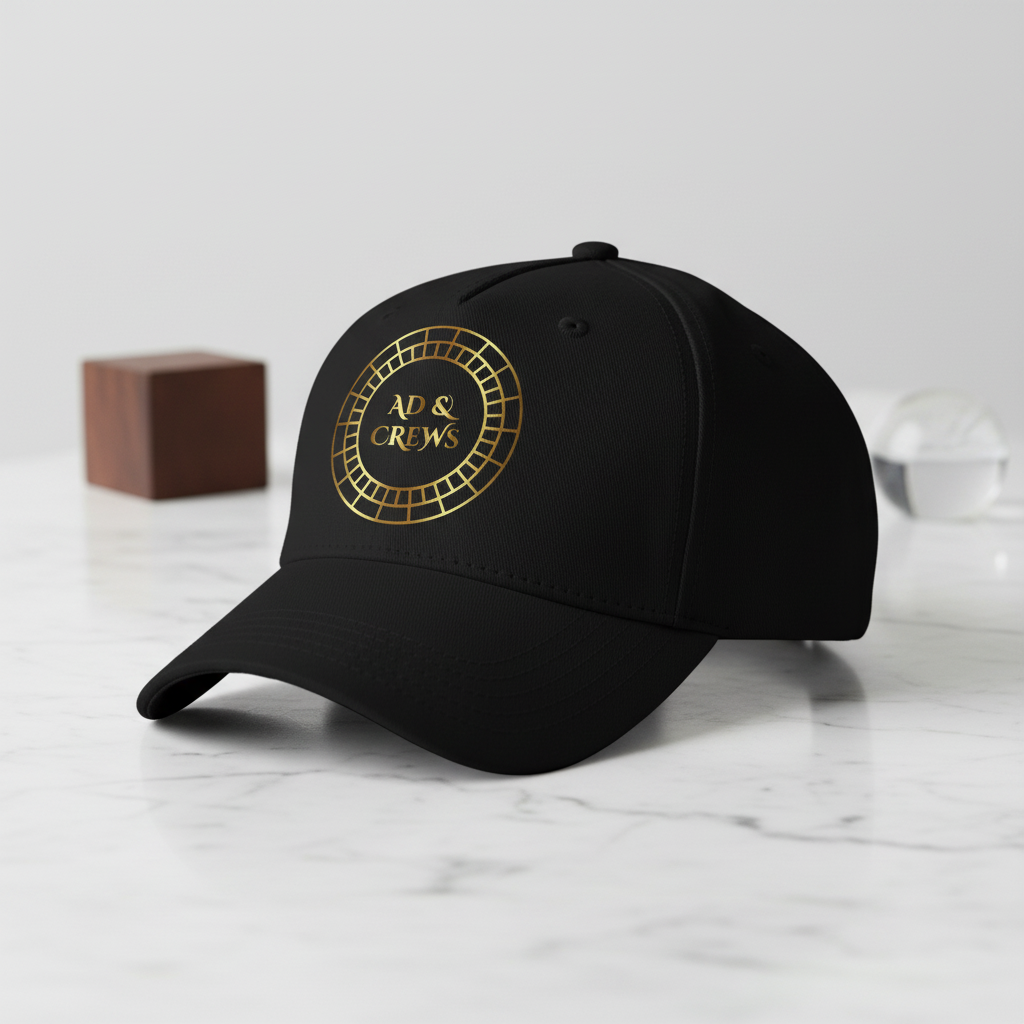 Black cap with original AD & CREWS logo