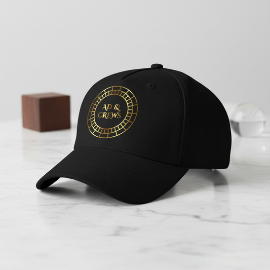 Black cap with original AD & CREWS logo